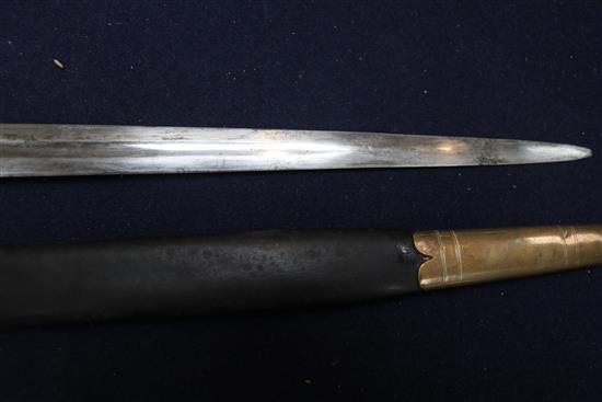 A 19th century naval officers dirk, with engraved blade